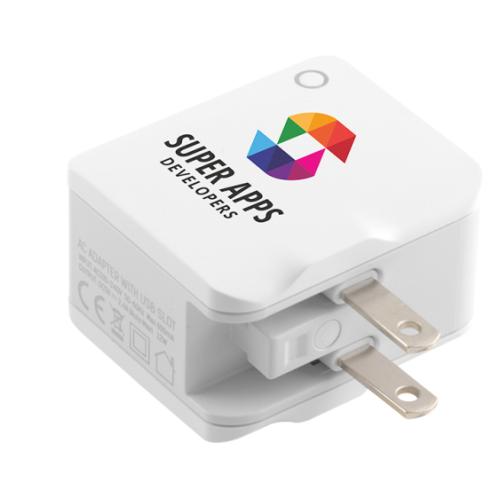 Custom Printed World USB Travel Adapter
